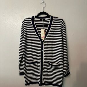 Dokotoo NWT Classic Navy‎ and White Striped Women's Cardigan